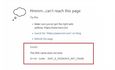 dns name does not exist
