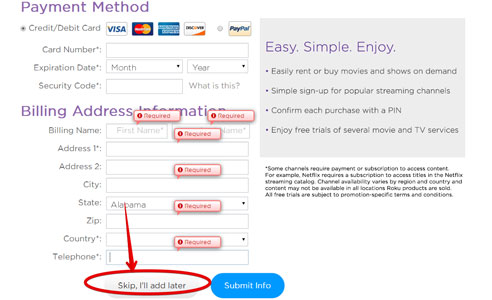 how to update roku account