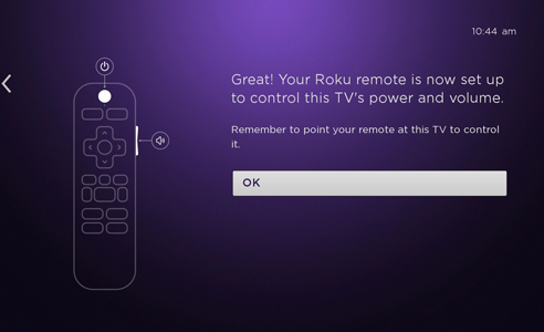 how to set roku remote to control tv