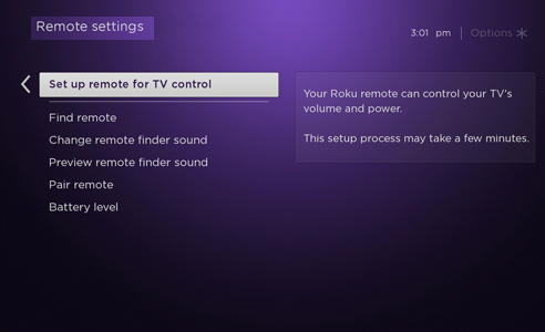 how to set roku remote to control tv