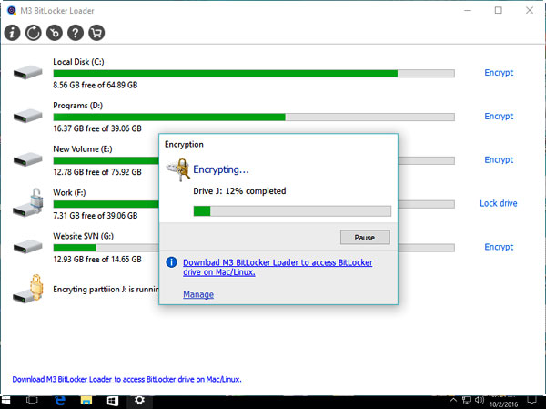 bitlocker on windows 10 home