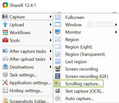 sharex scrolling capture
