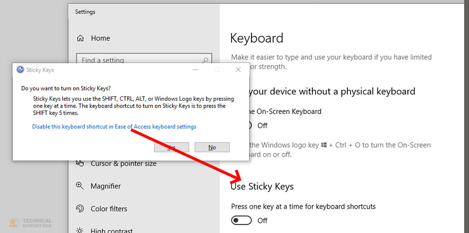 keyboard locked windows 10