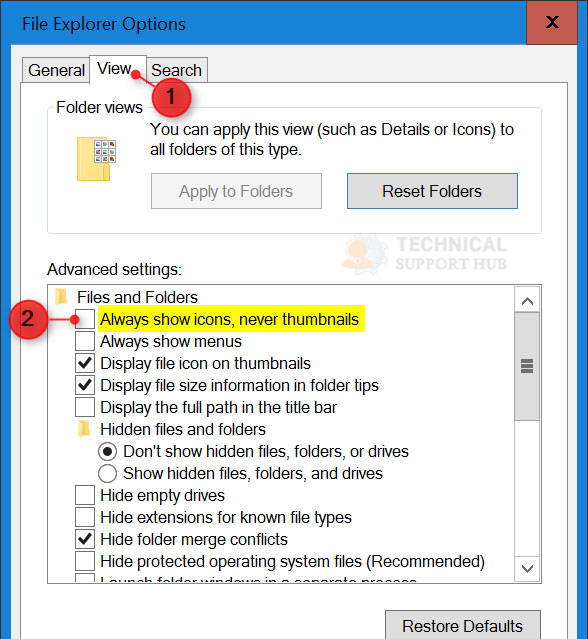 Disable or Enable Thumbnail Previews in File Explorer