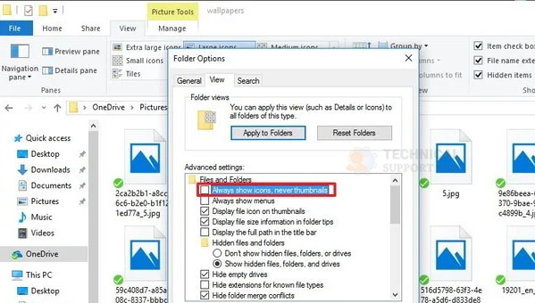video thumbnails not showing windows 10