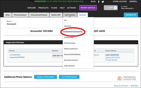 how to block calls on magicjack