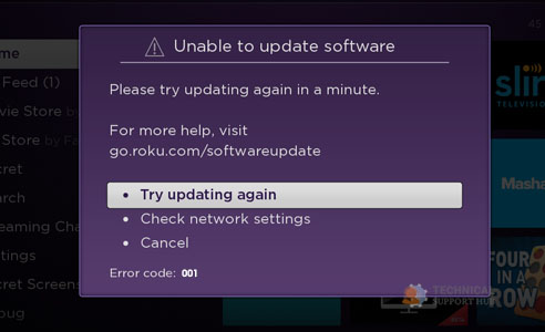 error code 001