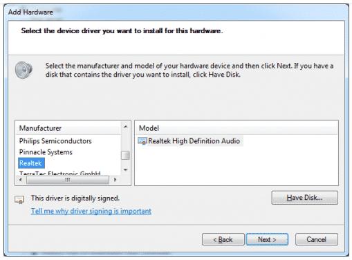 audio device install for windows 10