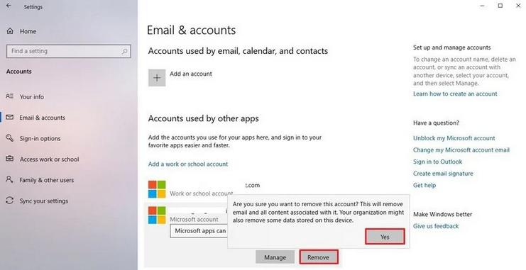 how to switch to local account windows 10