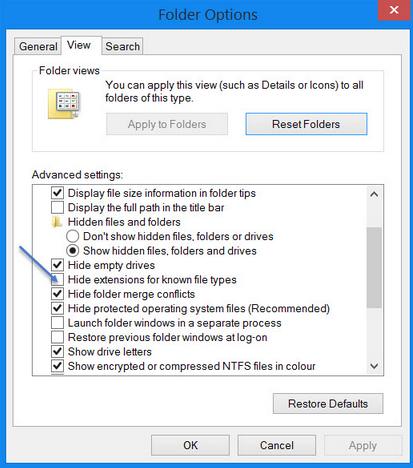 how to show file extensions in windows 10