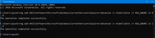 windows 10 show file extensions