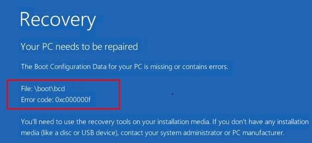 Error Code 0xc00000f Windows 10