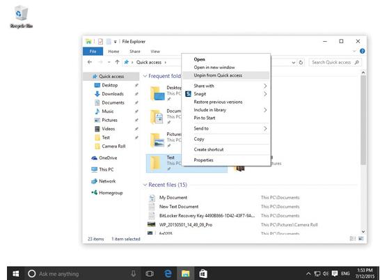 Use Quick Access in File Explorer on Windows 10