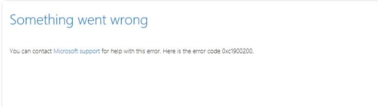 Windows 10 Update Error 0xc1900200