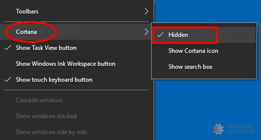 disable cortana