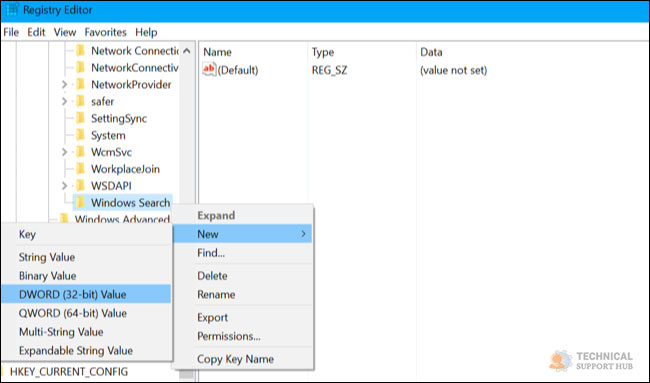 disable cortana registry