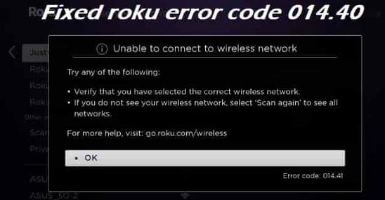 Roku Error Code 014