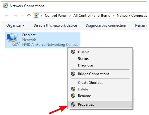 ethernet doesn't have a valid ip configuration