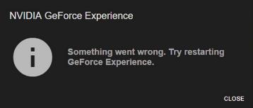 GeForce Experience Error Code 0x0003 Windows 10