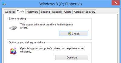Disk Error Checking Error