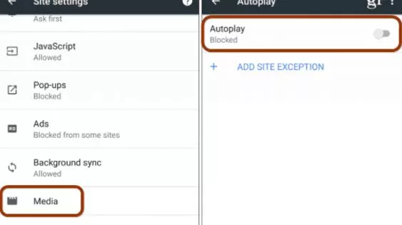 how to stop videos from automatically playing chrome android