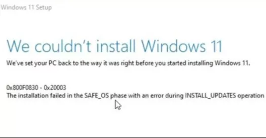Fix the Windows 11 Error Code 0x800f0830