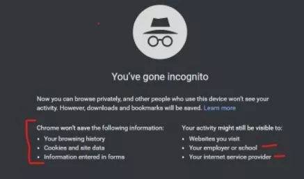 how to see incognito history on windows 10