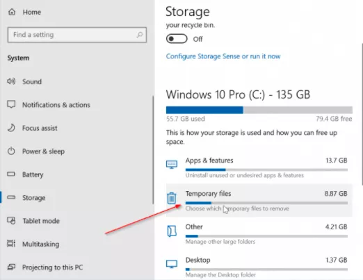 Remove Temporary Files on Windows 10