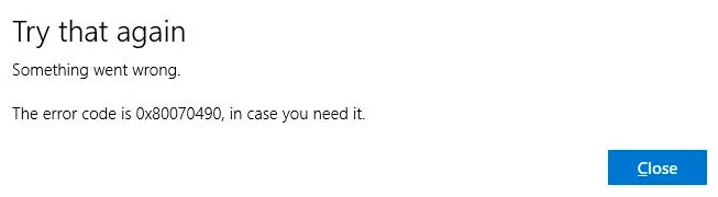 Fix Windows Update Error 0x80070490