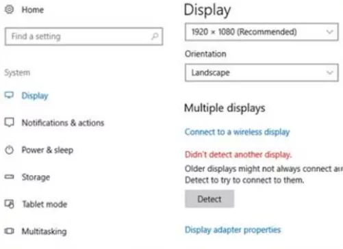Fix Windows 10 Cannot Detect the Second Monitor