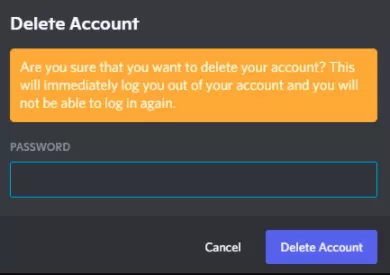 Delete a Discord Account