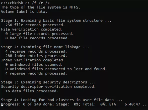 ChkDsk Command Line Options, Switches, Parameters in Windows 10