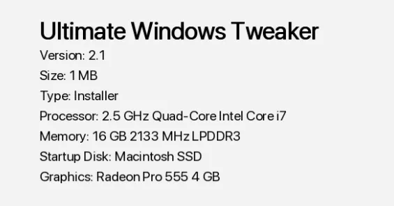 Download Ultimate Windows Tweaker 4 for Windows 10