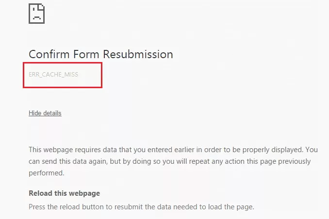 Fix Err_Cache_Miss Error In Google Chrome
