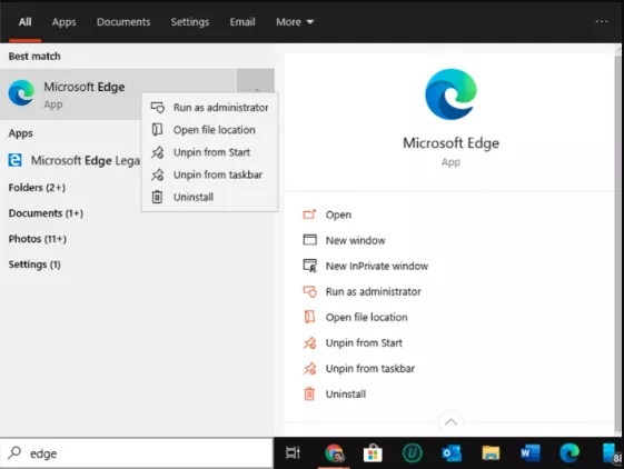 Uninstall the Edge Browser in Windows 10 Using PowerShell