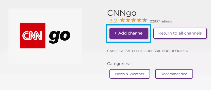 Install CNNGO on Roku