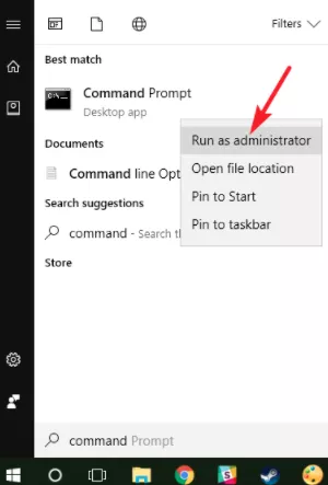 Run Command Prompt as an Administrator in Windows 10