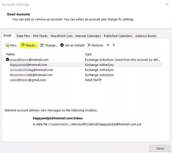 Outlook Cannot Connect to Server Error