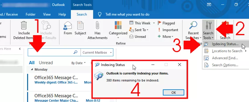 Outlook Search not Working