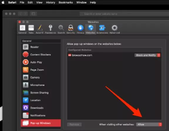 Allow or Block Pop-ups in Safari Mac Computer