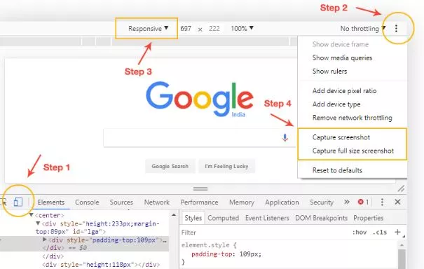 Capture Full Page Screenshot on Chrome