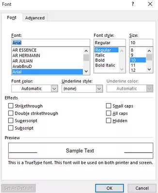 Change the Default Font and Size in Outlook