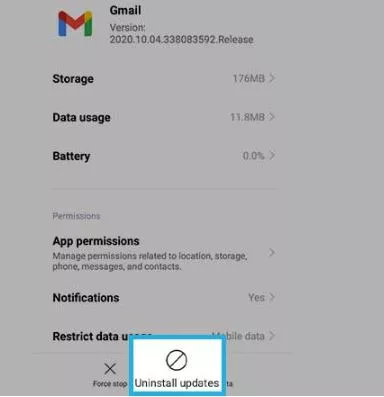 gmail keeps stopping