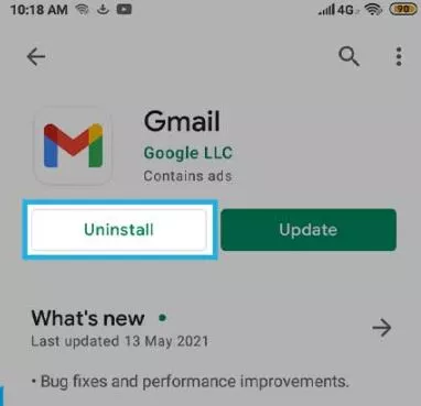 gmail keeps stopping