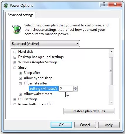 enable sleep mode windows 7