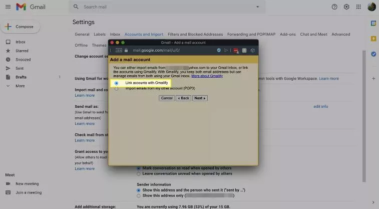 Access Yahoo Mail in Gmail
