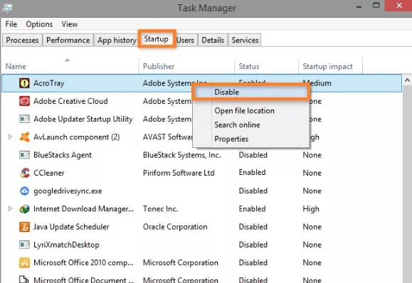 Disable Adobe AcroTray.exe from Starting at Startup