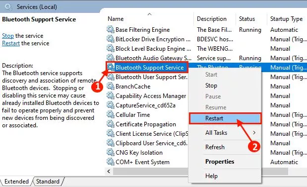 bluetooth not showing up in device manager