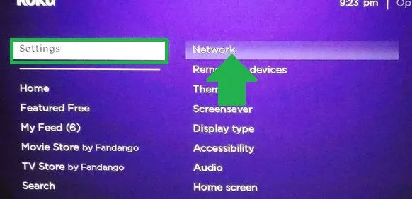 roku settings screen