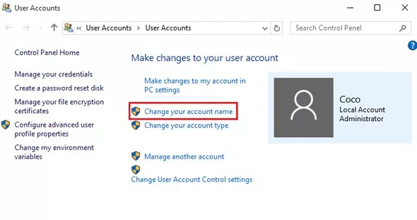 Change Your User Account to an Admin Profile